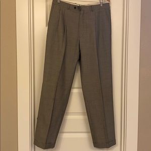 Black and cream checked suit pants